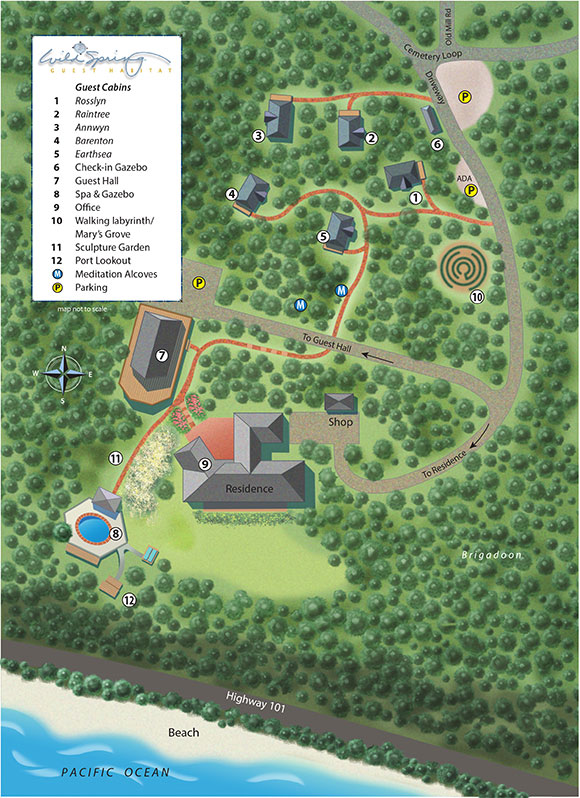 Photo overhead map of WildSpring layout