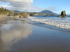 Photo Port Orford beach ooking south to Humbug Mountain